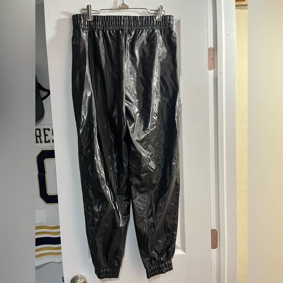 Victoria Secret Sport Pants - Victoria Secret Sport Shiny Black Track Pants